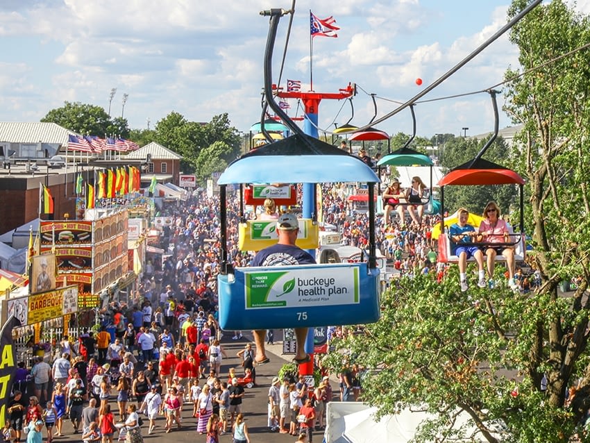 Skyride at The Ohio State Fair with promotion by event marketing firm EMS