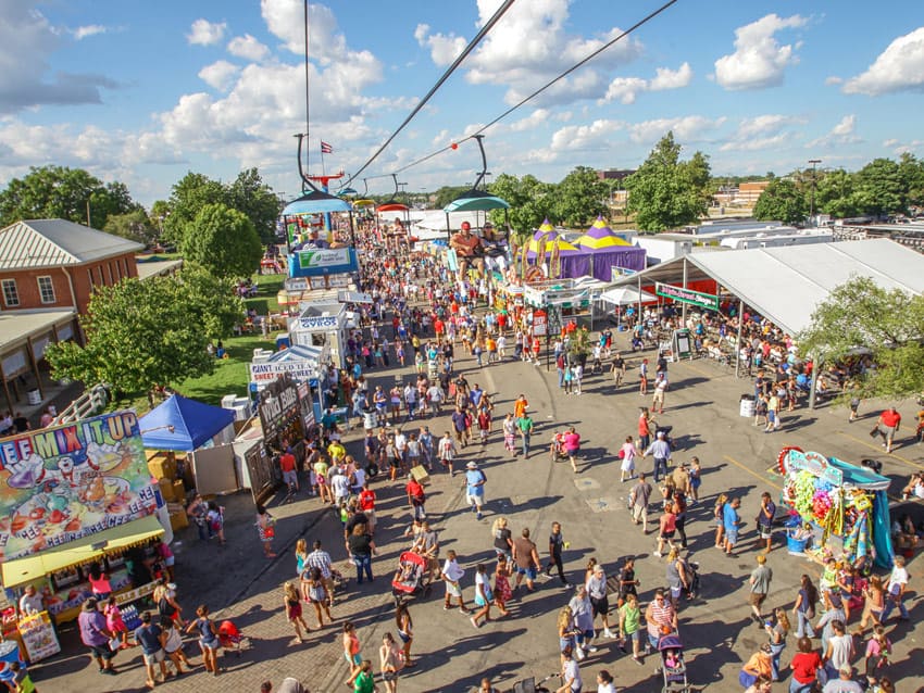 Ohio State Fair crowd on a sunny day